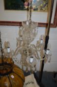 A Waterford crystal cut glass five branch chandelier.