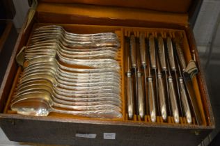 A comprehensive plated canteen of cutlery.