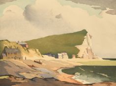 Eric Slater (1896-1963), 'Seaford Head, Sussex', woodcut in colours, signed and inscribed in pencil,