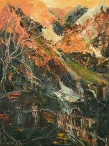 Rose Domb (20th Century), an untitled landscape, oil on canvas, signed verso, 18" x 14" (46 x