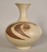 Percy Brown (1911-1996), an ovoid stoneware vase with decoration, 12" (30cm) high.