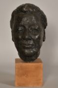 Sally Hersh (1936-2010), 'Maggie', a head study in bronze resin, 14.5" (37cm) high overall.