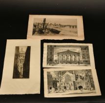 A group of seven etchings and engravings of London subjects, various artists, all unframed (7).