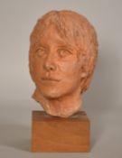 Sally Hersh (1936-2010), 'Stephanie', head study in terra cotta, circa 1970, 12.25" (31cm) high