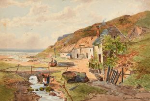 Charles Brooke Branwhite (1851-1929), an old water-mill near Clovelly, watercolour, signed and dated