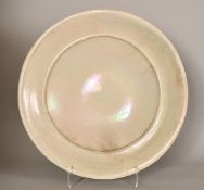 John Dunn (b. 1944) A Studio Pottery raku bowl with pearlescent glaze, impressed mark JD in a