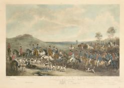 William Humphry after Francis Grant, 'The Meet at Melton', hand coloured engraving with additional
