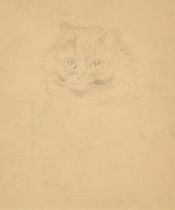 Circle of Louis Wain, study of a kitten, pencil, with another sketch verso, 9" x 7.5" (23 x 19cm).