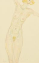 Kanwaldeep Singh Kang 'Nicks', (1964-2007), 'Astrid', a study of a female nude, watercolour,