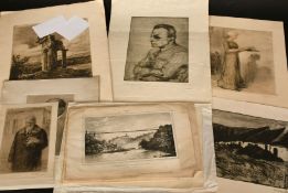 A group of twenty-one prints of Swiss or German subjects, various artists, all unframed, (21).