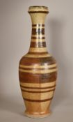 Percy Brown (1911-1996), a tall stoneware vase with hooped decoration, impressed mark, 24" (60cm)