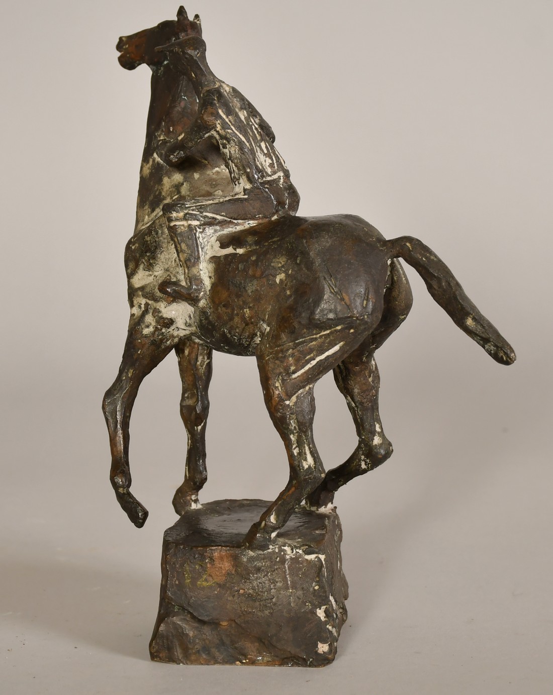 Emilio Stanzani (1906-1977) Swiss, a horse and jockey, bronze, signed, 9.25" (23cm) high overall. - Image 2 of 6