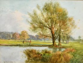 William Tatton Winter (1855-1928), a quartet of golfers about to play towards a green,