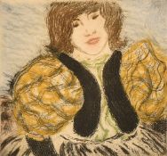 Charles Cottet (1863-1925) French, a society lady, etching in colours, signed in pencil, plate