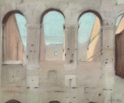 Patrick Gibbs, Circa 1987, a study of arches, pastel, signed and dated, 7.75" x 9.5" (19.5 x 24cm).