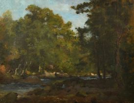 English School, Circa 1898, a view of a river around Goathland, North Yorkshire, oil on canvas,