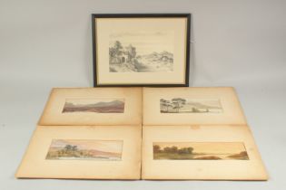 A. Hulk (19th Century), a collection of four unframed watercolours of mountain river landscapes, all