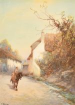 John White, 'Homewards, Beer, Somerset', watercolour, signed, 14.5" x 10.25" (37 x 26cm).