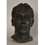 Sally Hersh (1936-2010), 'Matthew', a head study of a young man, ciment fondu, 12.25" (31cm) high