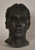 Sally Hersh (1936-2010), 'Matthew', a head study of a young man, ciment fondu, 12.25" (31cm) high