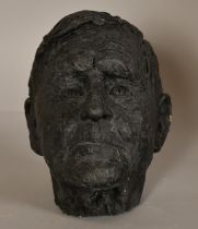 Sally Hersh (1936-2010), Joe, a head study, bronze resin, ciment fondu, 9.5" (24cm) high overall.