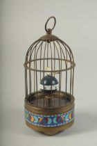 A BIRDCAGE CLOCK. 7.5ins high.