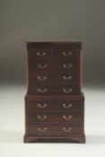 A GOOD GEORGE III DESIGN MAHOGANY TALLBOY with two short and three long drawers over three long