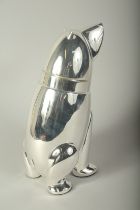 A SILVER PLATE POLAR BEAR COCKTAIL SHAKER.