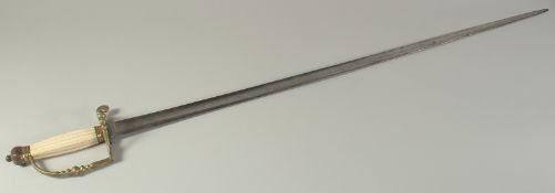 AN EARLY 19TH CENTURY SWORD, CIRCA 1810 - 1820, with engraved blade.