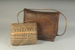 TWO TRIBAL BUSHMAN'S BAGS.