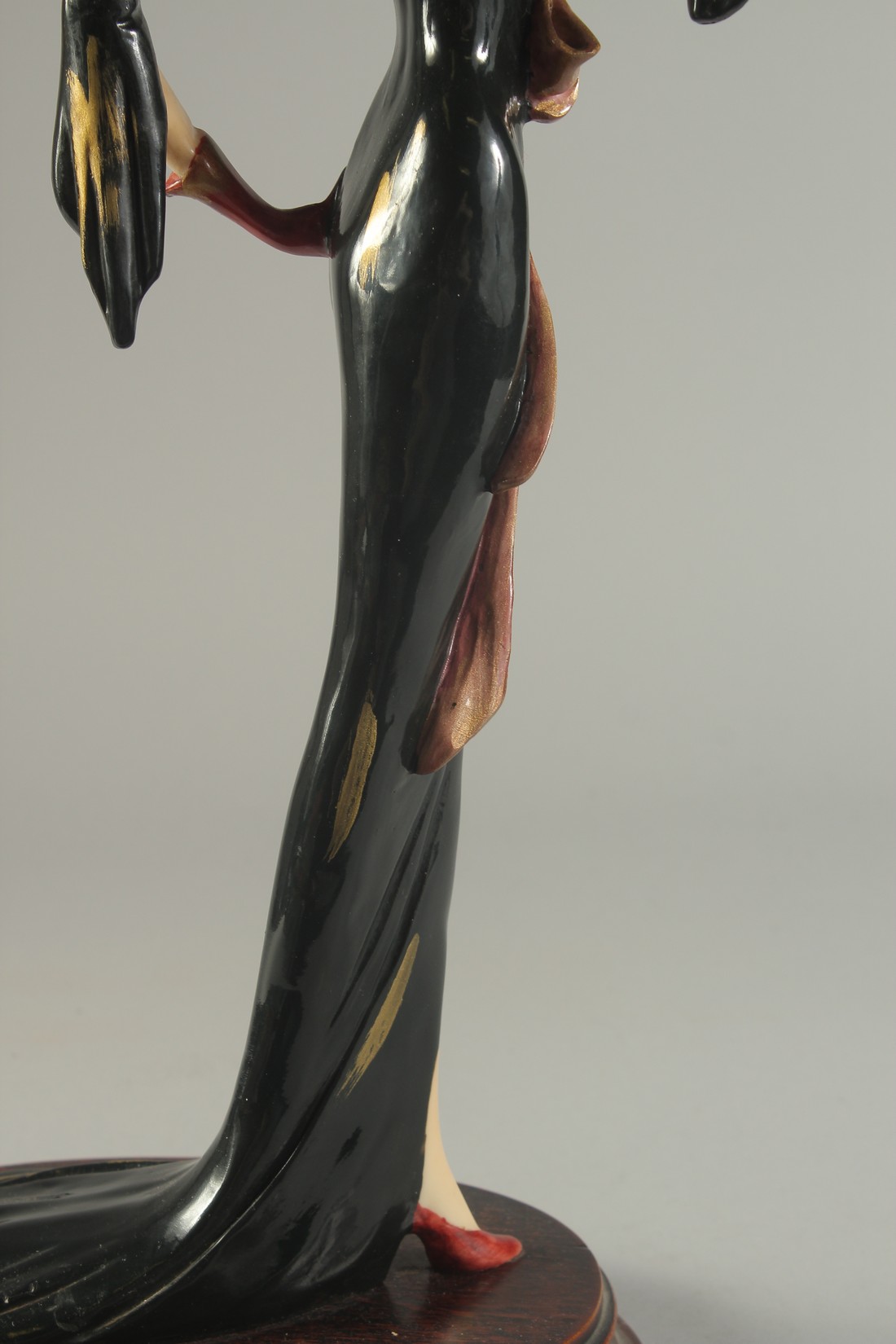AMILCARE SANTINI (1910 - 1973) ITALIAN. AN ART DECO PORCELAIN LADY in a black dress. 17ins high. - Image 7 of 9