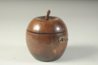 A GOOD APPLE TEA CADDY. 4.5ins high.