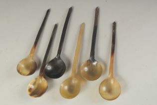 SIX TURKISH OTTOMAN TORTOISESHELL SPOONS.