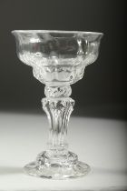 A HEAVY GEORGIAN GLASS with knop stem. 5.75ins high.