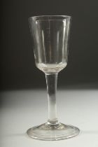 A PLAIN GEORGIAN WINE GLASS with bucket bowl. 6ins high.