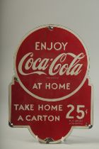 A COCA COLA ENAMEL SIGN. 14ins x 10ins.