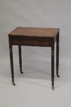 A GOOD GILLOW MODEL WRITING TABLE with plain rising top opening to reveal a leather writing