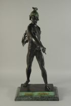 EMILE LOUIS PICAULT (1833 - 1915) FRENCH. HONOR PATRIA. A SUPERB LARGE BRONZE, A MAN WITH A SWORD.