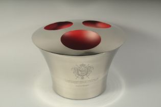 A NAPOLEON BONAPARTE THREE BOTTLE CIRCULAR WINE COOLER. 14ins diameter.