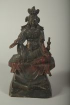 A BRONZE SEATED BUDDHA. 8.5ins high.