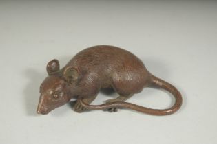 A JAPANESE BRONZE RAT. 3.5ins long.