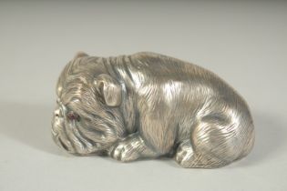 A RUSSIAN SILVER BULLDOG. 2.2ins. 57 grams.