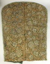 AN 18TH-19TH CENTURY OTTOMAN METAL THREAD EMBROIDERED HORSE COVER.