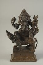 A FINE 19TH CENTURY BRONZE GANESH, 14.5cm high.