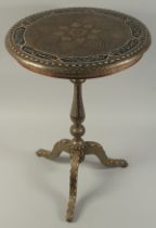 A VERY FINE 19TH CENTURY PERSIAN QAJAR MICRO MOSAIC KHATAMKARI INLAID WOODEN TABLE WITH PERSIAN