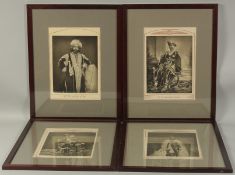 FOUR 19TH CENTURY INDIAN ORIGINAL PHOTOGRAPHS, framed and glazed, (4).
