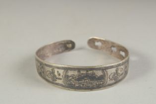 A 19TH CENTURY NIELLO SILVER BRACELET WITH OTTOMAN TUGHRA.