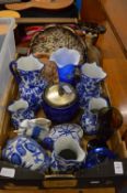 Blue and white china and other collectables.