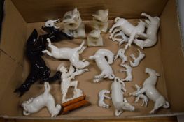 Miniature blanc de chine horses etc.