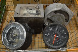 Various dials, gauges etc.